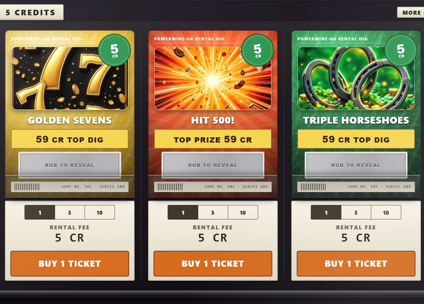 PowerMine scratch-off tickets